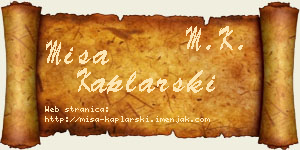 Miša Kaplarski vizit kartica